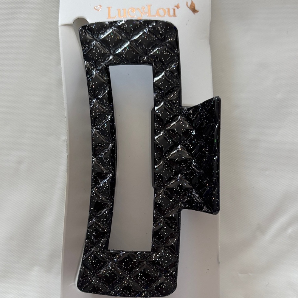 Black Glitter Hair Clip